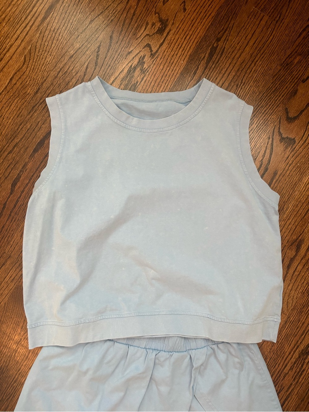 Amazon Light Blue Acid Wash Tank Top and Skort Set Large - Picture 3 of 4